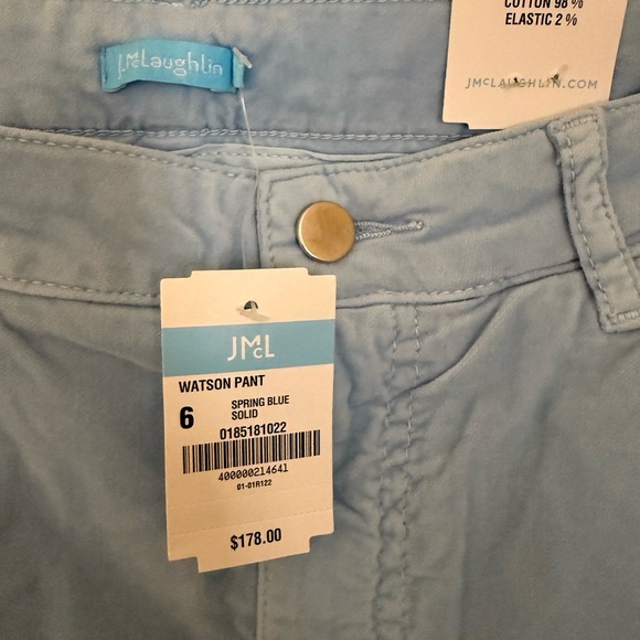 J. McLaughlin Blue Ankle Cropped Velvet Pants - Picture 2 of 3